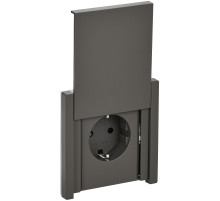 IEK FORTE&PIANO Серый Розетка с/з со шт с крышкой безвинтовое крепление 16А IP44 FP319