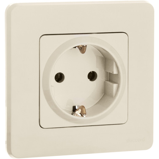 Розетка с заземлением - Legrand/Daccord Inspiria - со шторками 16А 250В винтовые зажимы - слоновая кость