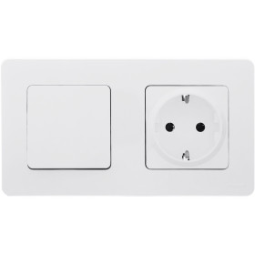 Legrand/Daccord INSPIRIA Белый Выключатель одноклавишный 10 AX - 250 В.