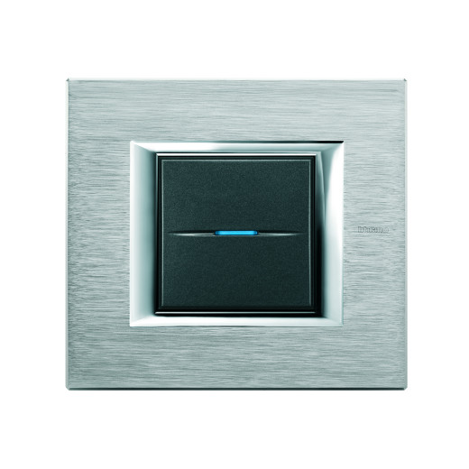 Axolute декоративные накладки прямоугольной формы, анодированные, цвет хром, на 2 модуля