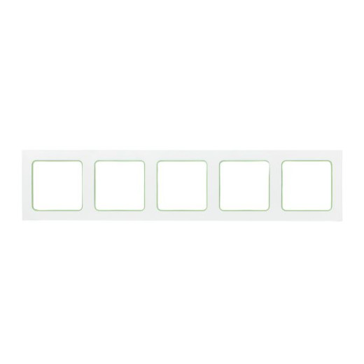 Стокгольм Рамка 5-местная белая с линией цвета зеленый EKF