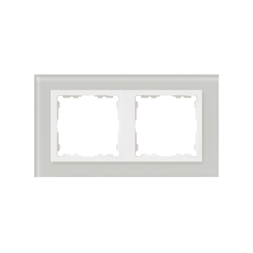 Simon 82 Натуральный/Белое стекло Рамка на 2 поста