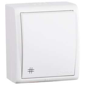 Simon 15 Aqua Белый Переключатель 1-клавишный перекрестный наружный, IP54