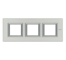 BT Axolute Алюминий Рамка 2+2+2 мод прямоугольная (надпись горизонтально).