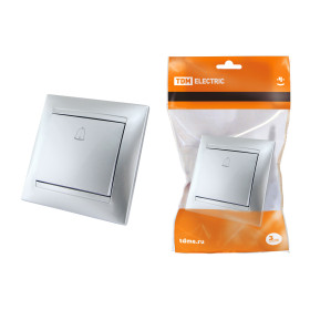 TDM Кнопка звонковая 6А серебр. металлик 