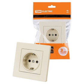 TDM Выключатель 1 кл. с подсветкой 10А сл. кость 