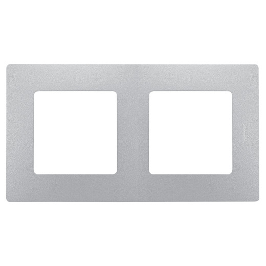 Рамка 2 поста - Legrand Etika - алюминий