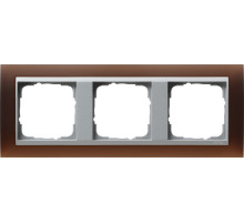 Gira Event Opaque Темно-коричневый/Алюминий Рамка 3-ая