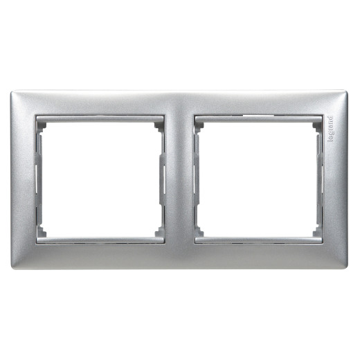 Рамка 2 поста - Legrand Valena - алюминий