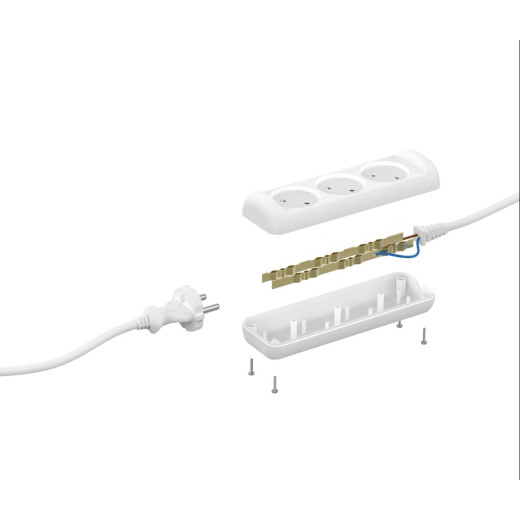 Удлинитель электрический ЭРА  UX-3-3m без заземления 3 розетки 3м ШВВП 2x0,75мм2 6А