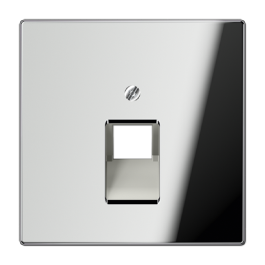 Крышка для ординарной телефонной и компютерной розетки  UAE, полированный хром