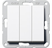 Gira S-55 Бел Выключатель Британский стандарт 3-х клавишный, вкл/откл.
