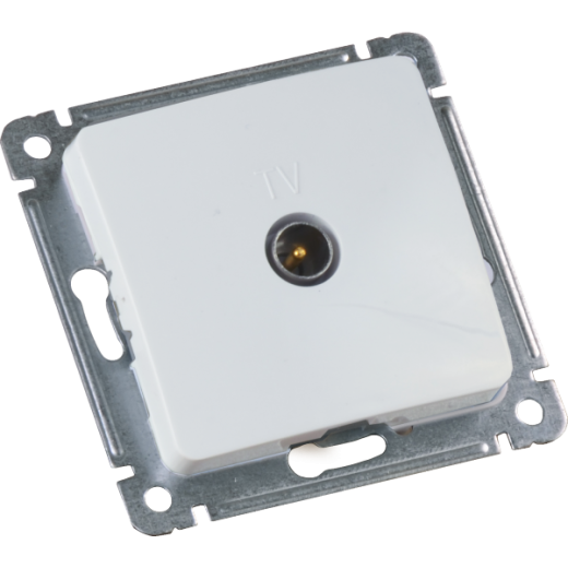 РСТВ-401 Розетка  телевизионная оконечная скрытой установки, механизм, цвет белый