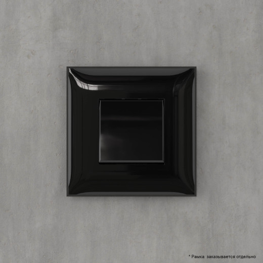 Кнопка одноклавишная в стену, Avanti, черный квадрат