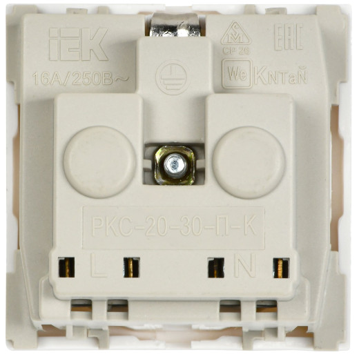 РКС-20-30-П-К Розетка с з/к 2к (2 мод) ПРАЙМЕР белая IEK