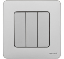 Legrand/Daccord INSPIRIA Алюминий Выключатель 3-кл, винтовые клеммы, 10 AX , 250 В.