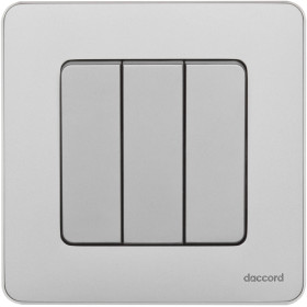 Legrand/Daccord INSPIRIA Алюминий Выключатель 3-кл, винтовые клеммы, 10 AX , 250 В.