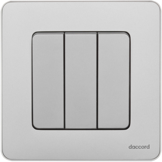 Выключатель трёхклавишный - Legrand/Daccord Inspiria - 10АХ 250В винтовые зажимы - алюминий