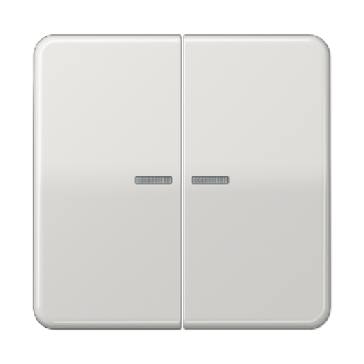 Клавиши ударопрочные для сдвоенногых выключателей с подсветкой, светло-серые