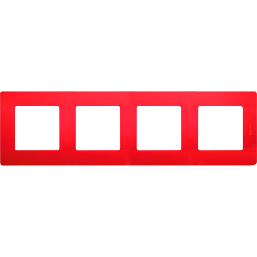 Рамка 4 поста - Legrand Etika - красный