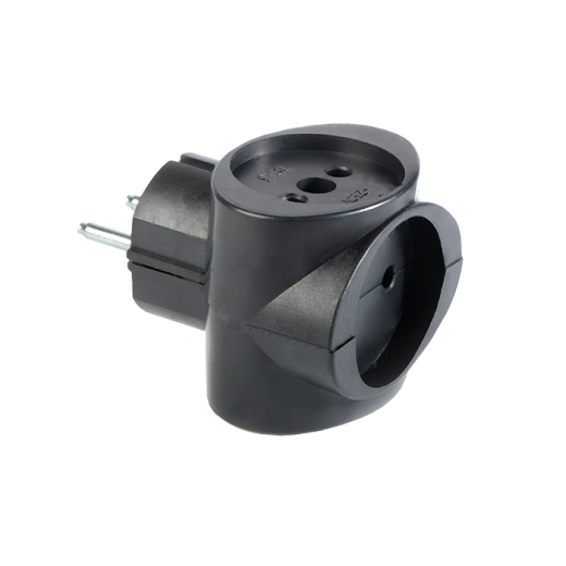 Разветвитель ФАZА АП-3-К черный, тройник, куб