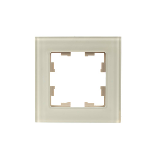 BRITE Рамка 1-мест. РУ-1-2-БрВа стекло ванильный IEK