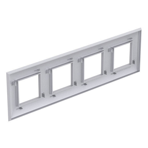 Рамка 4 поста (8 мод.), Avanti, закаленная сталь