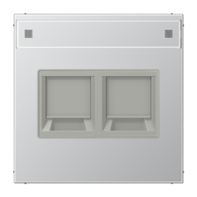 JUNG Плата (фиксация защёлкиванием) с полем для надписи для двух модулей металл алюминий