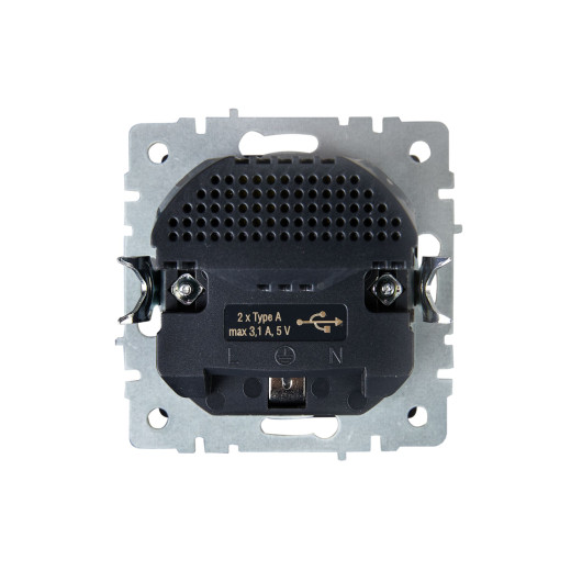 BRITE Роз. с з/к/ш 16А с USB A+A 3,1А РЮш10-2-БрЖ жемч. IEK