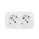 Розеточный блок двойной с заземлением - Legrand Quteo - с предварительным подключением без шторок IP20 16А 250В винтовые зажимы накладной монтаж - белый