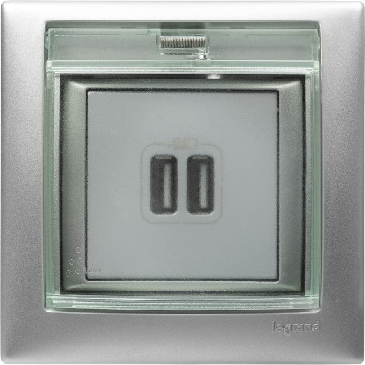 Рамка IP44 влагозащищённая c крышкой - Legrand Valena - алюминий