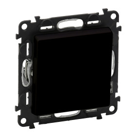 Legrand Valena LIFE Black. Переключатель промежуточный 10АХ 250В. С лицевой панелью. Винтовые зажимы. Антрацит..