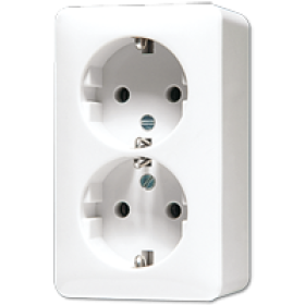 JUNG Белая Розетка штепсельная Schuko для накладного монтажа 16A 250V