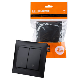 TDM Выключатель на 2 направления 2 кл. 10А графит 