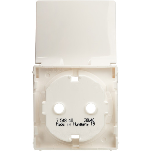 Valena LIFE.Лицевая панель розетки 2К+З c крышкой.Белая