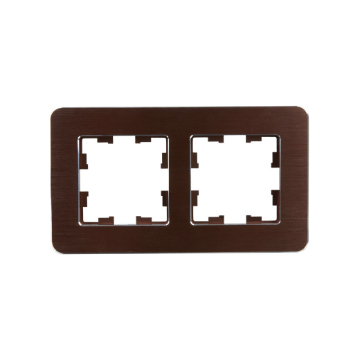 BRITE Рамка 2-мест. РУ-2-1-Бр металл коричн. RE AL IEK