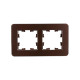 BRITE Рамка 2-мест. РУ-2-1-Бр металл коричн. RE AL IEK