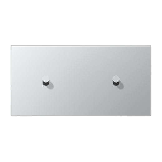 Центральная плата, 2 поста, для горизонтальной установки, тумблеры 1+1,конус, металлическое исполнение, алюминий, серия LS