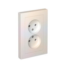 Systeme Electric AtlasDesign Жемчуг Розетка б/з двойная, 16А, в сборе