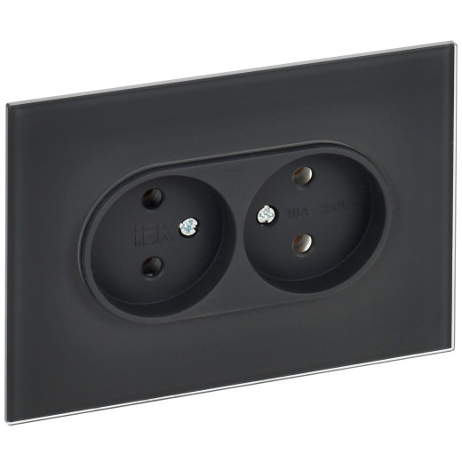 SKANDY Роз. 2-я без з/к/ш стекло 10А SK-R03G граф. IEK