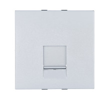 Ecoplast LK45 Накладка для розетки телефонной, компьютерной RJ,45х45мм (серебристый металлик)