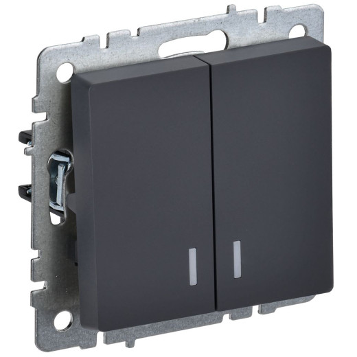 BRITE Выключ. 2-кл. с инд. 10А ВС10-2-1-БрГ граф. IEK