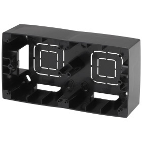 ЭРА 12-6102-06 Коробка наклад. монтажа 2 поста, Эра12, чёрный (10/100/800)