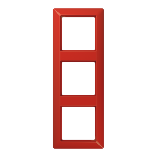 Рамка 3-кратная для вертикальной и горизонтальной установки, термопласт, красная