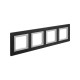 Рамка из алюминия 4 поста (8 мод.), Avanti, черная
