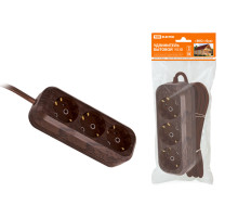 TDM Удлинитель бытовой У03 3 гнезда, 3метра,2П+3, ПВС 3х1мм2 