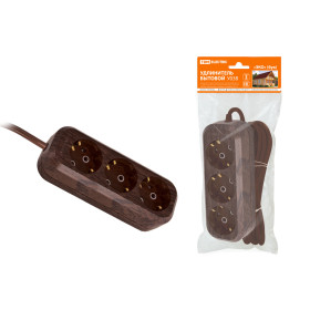 TDM Удлинитель бытовой У03 3 гнезда, 3метра,2П+3, ПВС 3х1мм2 