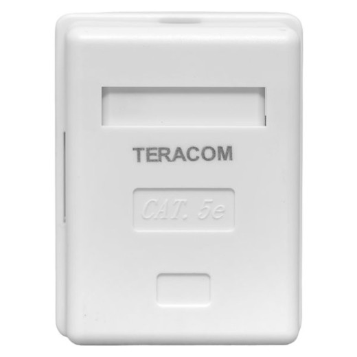 Розетка настенная TERACOM Cat.5E неэкранированная 1 порт RJ-45 Dual IDC белая