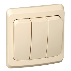 Systeme Electric Этюд Крем Выключатель 3-клавишный