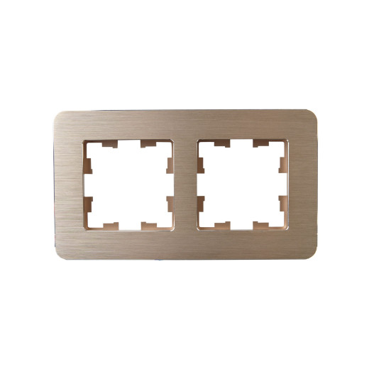 BRITE Рамка 2-мест. РУ-2-1-Бр металл шамп. RE AL IEK